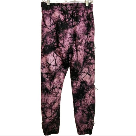Boohoo Man x Burna Boy Tie Dye Fleece Toggle Mens Sweatpants Purple Medium - Picture 5 of 12